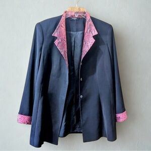 Balmain Black Blazer with Pink Accents
